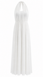Abito lungo effetto tulle con scollo halter
