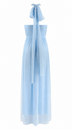 Abito lungo effetto tulle con scollo halter