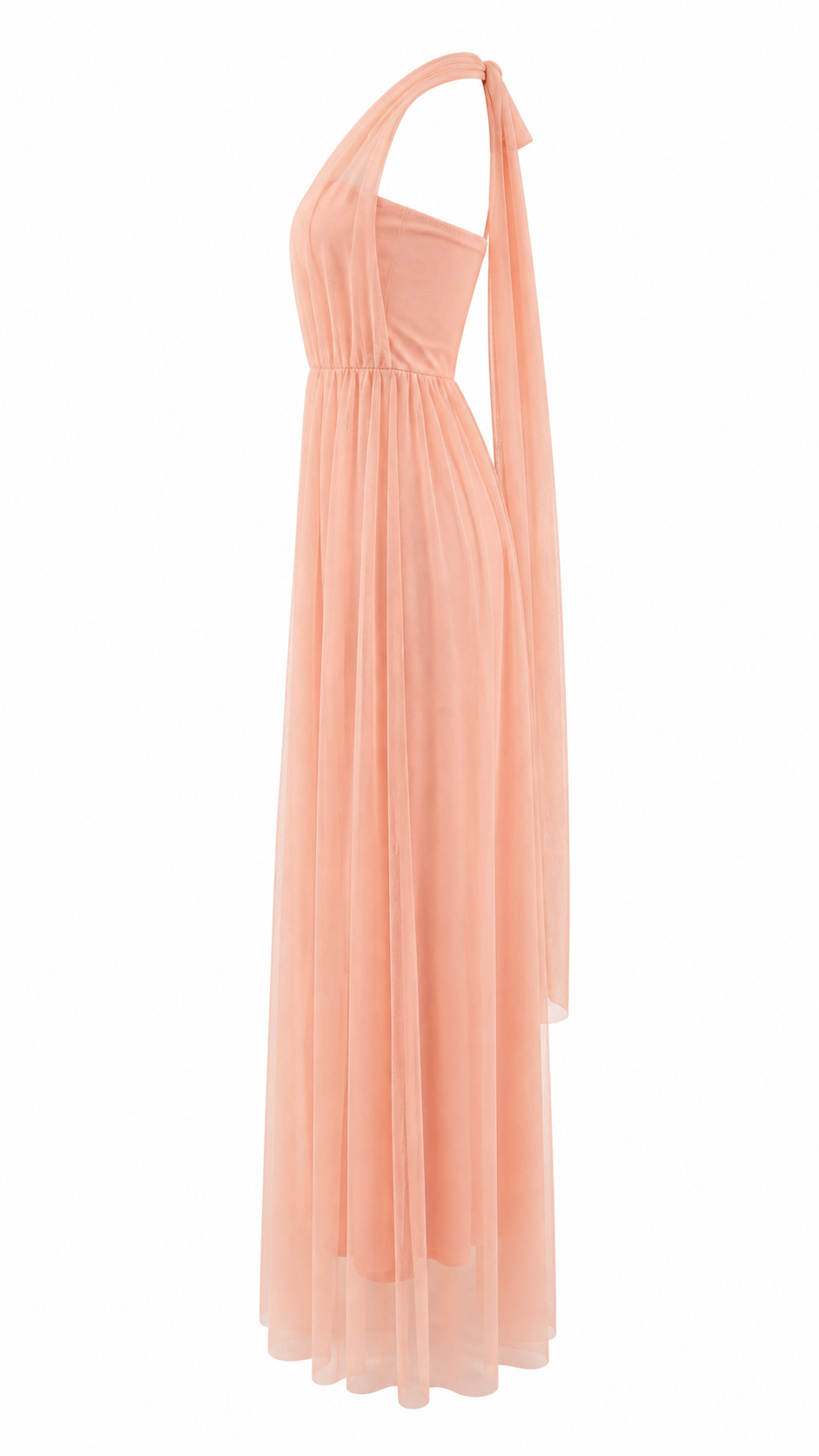 Abito lungo effetto tulle con scollo halter