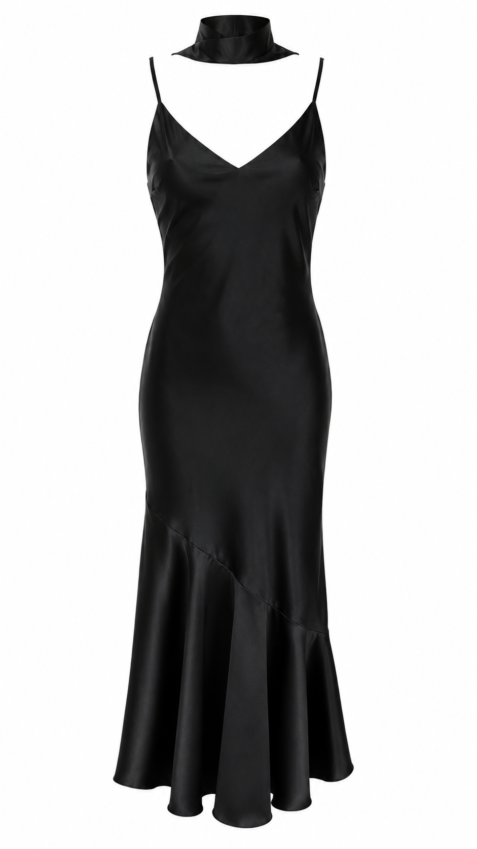 Vestido largo efecto satén