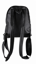 Zaino nero effetto pelle con borchie all over argento